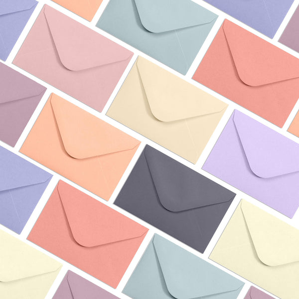 Gift Card Envelopes - 100-Count Mini Envelopes, Paper Business Card Envelopes, Bulk Tiny Envelope Pockets, 10 Pastel Colors, 4 x 2.7 Inches