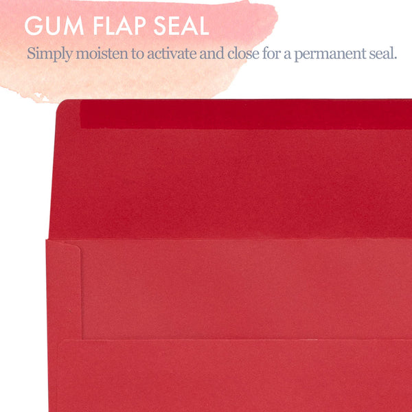 5x7 Envelopes for Invitations, 40-Pack A7 Envelopes for 5x7 Cards, Colored Invitation Envelopes, Red, 5 1/4 x 7 1/4 Inches