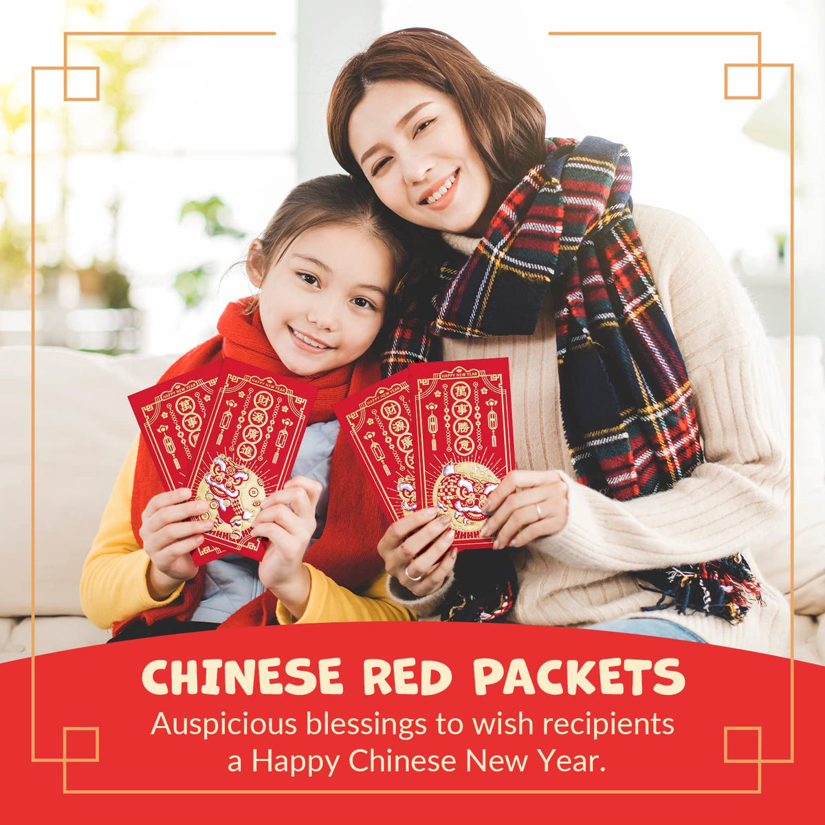 36PCS Chinese New Year Red Envelopes, The Dragon Year Hong