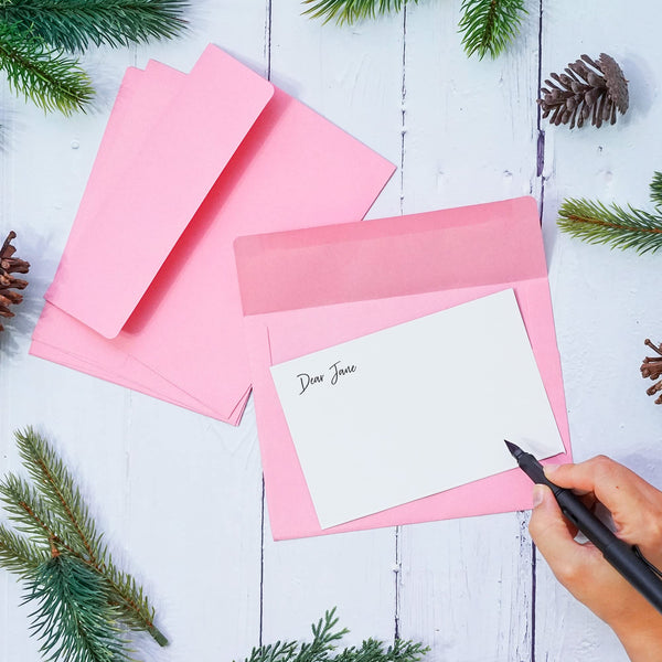 5x7 Envelopes for Invitations, 40-Pack A7 Envelopes for 5x7 Cards, Colored Invitation Envelopes, Pink, 5 1/4 x 7 1/4 Inches