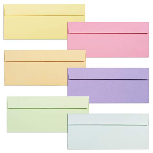 Business Envelopes, 120-Pack #10 Envelopes, 4 1/8 x 9 1/2 Inches, 6 Pastel Colors