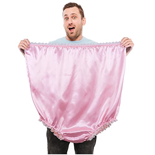 Gameporium Giant Underwear, Gag Gifts for Adults, Pink Jumbo Granny Panties, Funny Underwear for Women