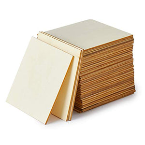 36 Pack 5x5 Wooden Squares for Crafts, Unfinished Wood Tiles for DIY  Cutouts