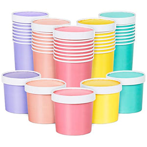 50 SET Disposable Paper Soup Containers with Lids Microwavable 16