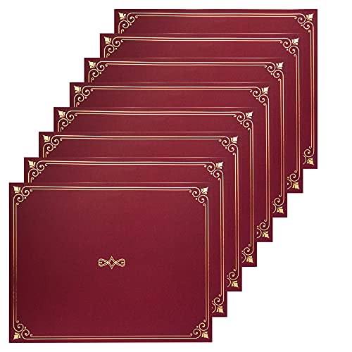 Certificate Holders, 25-Pack Certificate Covers for Letter Size 8.5 x 11 Inch Paper, Certificate Folders, Red, 9 x 11.5 Inches