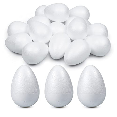 Foam Eggs for Crafts, 15-Piece Foam Eggs for DIY Decorating, Craft Easter Eggs for Home Decor, 4.72 x 3.15 Inches