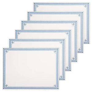 Certificate Paper 8.5 x 11 Inches, 100-Pack Diploma Paper, Letter Size, Blank, Blue Borders