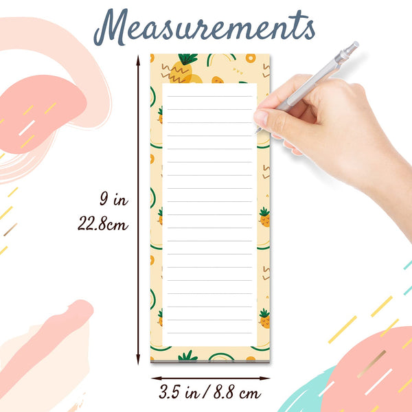 MATICAN Grocery List Magnet Pad for Fridge, 6-Pack Magnetic Note Pads Lists, 60 Sheets Per Pad, 6 Cute Fruit Designs, Full Magnet Back To-Do-List Notepads