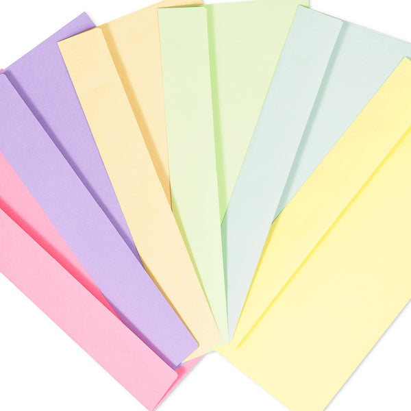Colored Envelopes Letter Size, 36-Pack #10 Business Envelopes, 4 1/8 x 9 1/2 Inches, 6 Pastel Colors