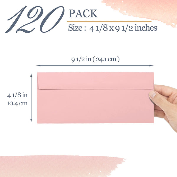 Business Envelopes, 120-Pack #10 Envelopes, 4 1/8 x 9 1/2 Inches, 6 Muted Pastel Colors