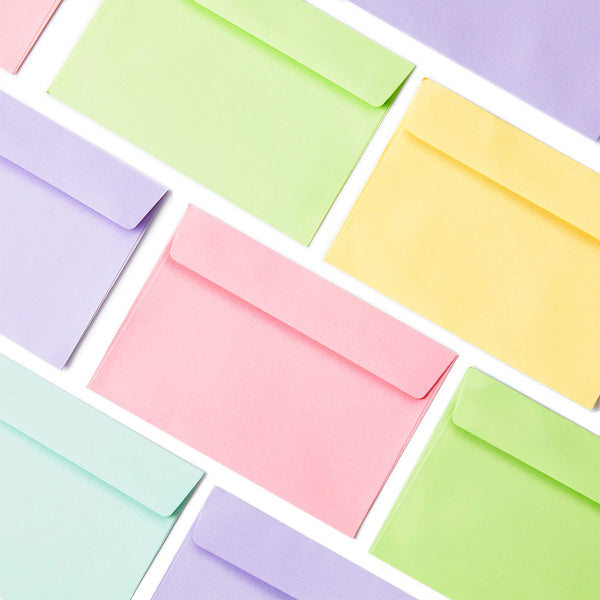 A4 Envelopes, 48-Pack Colored Envelopes 4x6, Envelopes for Invitations, Pastel Colored Envelopes, A4, 4 1/4 x 6 1/4 Inches, 6 Colors