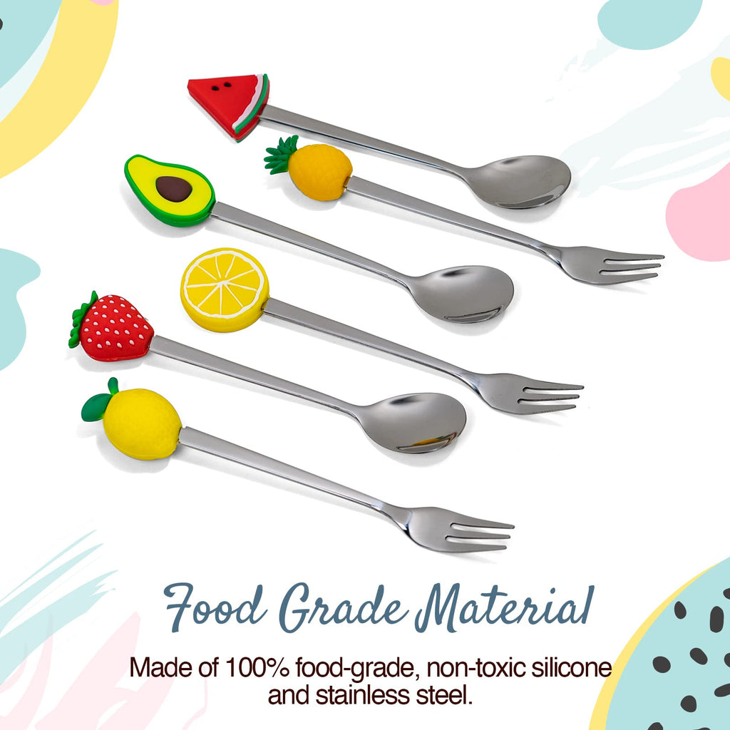 2PC Spade Shape Coffee Spoons And Forks Fruit For Bistro Cocktail