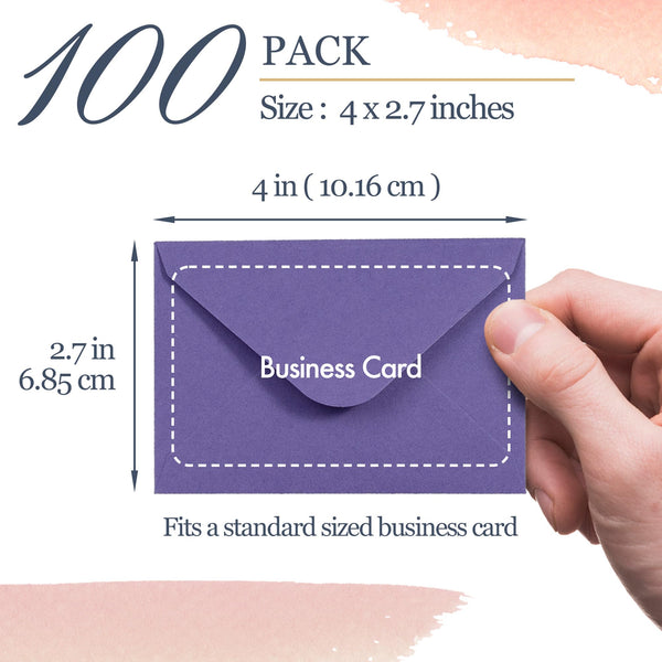 Gift Card Envelopes - 160-Count Mini Envelopes, Paper Business Card Envelopes, Bulk Tiny Envelope Pockets, 16 Colors, 4 x 2.7 Inches