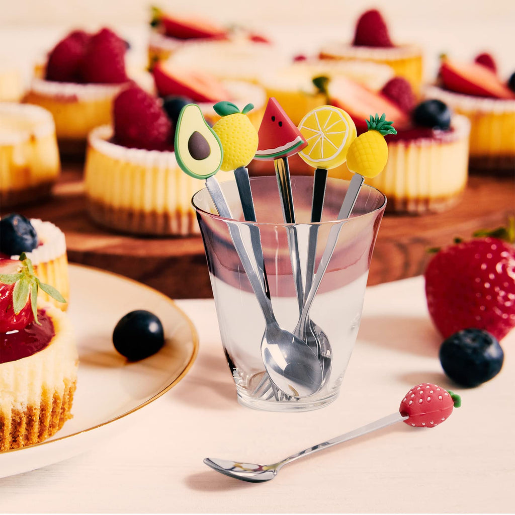 6-Piece Stainless Steel Appetizer Forks With Ceramic Jar - Pearl Handle Small Forks For Parties