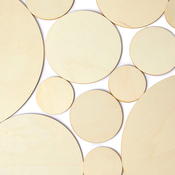 Wood Circles for Crafts, 12-Count Unfinished Wooden Round Disc Cutouts, 6 Inches in Diameter