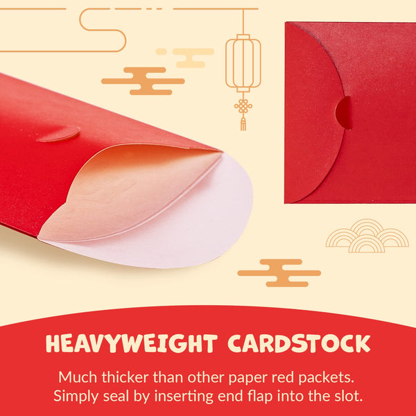 Chinese New Year Red Envelopes, 30-Count Chinese Red Packets, Hong Bao with 6 Rabbit Designs, Gift Money Envelopes, 2023 Year of the Rabbit