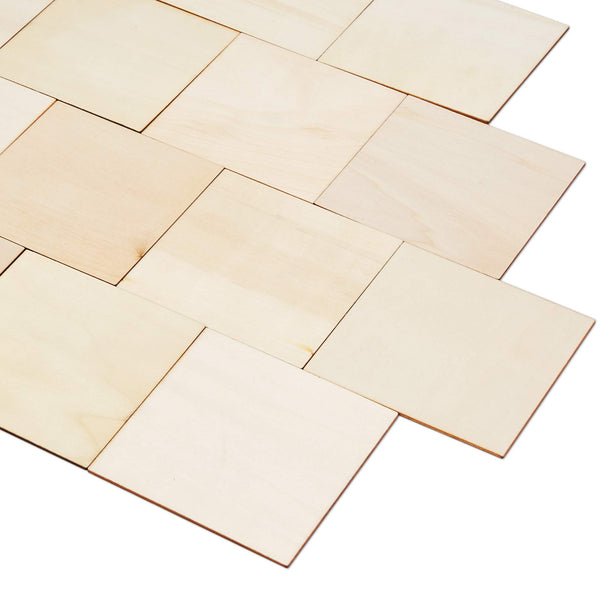 Wood Squares for Crafts, 36-Count 5x5 Wooden Squares, Unfinished Wooden Square Cutouts for DIY Arts and Crafts, 5 x 5 Inches