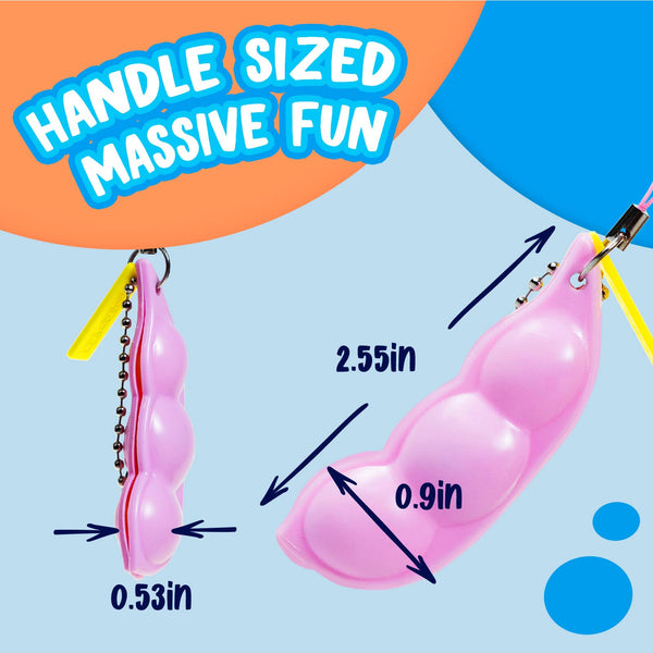Peapod Fidget Keychain, 5-Piece Pink Pea Pod Edamame Fidget Toy, Pea Poppers Fidget Toy for Kids