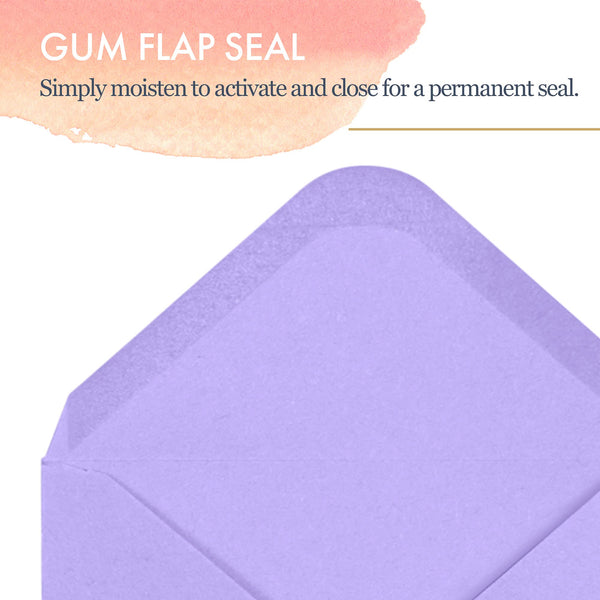 Gift Card Envelopes - Gummed 100-Count Mini Envelopes, Paper Business Card Envelopes, Bulk Tiny Envelope Pockets for Small Note Cards, 10 Colors, 4 x 2.7 Inches