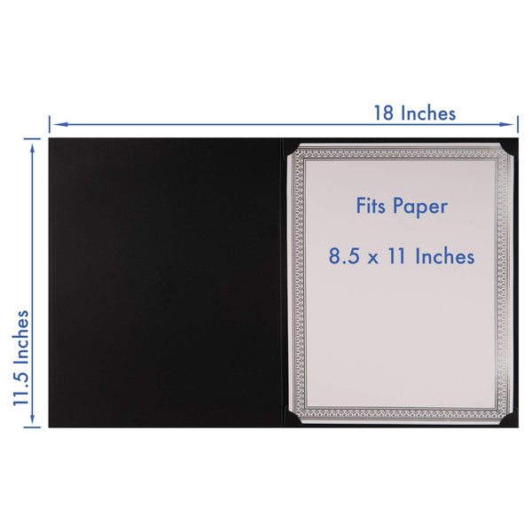 Certificate Holders, 25-Pack Certificate Covers for Letter Size 8.5 x 11 Inch Paper, Certificate Folders, Black, 9 x 11.5 Inches