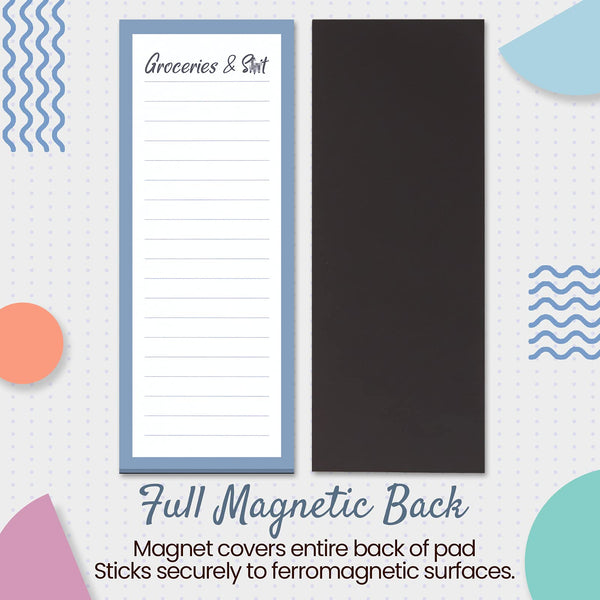 Grocery List Magnet Pad for Fridge, 6-Pack Magnetic Note Pads Lists, 60 Sheets Per Pad, Pop Art Palette, Full Magnet Back to-Do-List Notepads