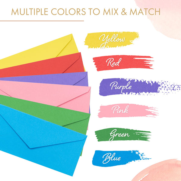 Business Envelopes, 120-Pack #10 Envelopes, 4 1/8 x 9 1/2 Inches, 6 Colors