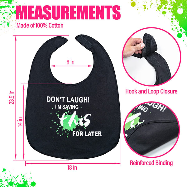 Funny Adult Bibs for Men and Women, Don't Laugh, I'm Saving This for Later, Washable, Gag Gift for Adults