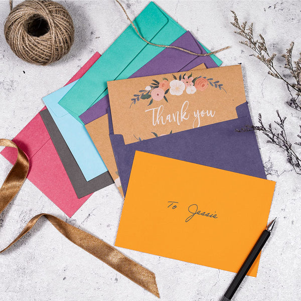 A4 Envelopes, 49-Pack Colored Envelopes 4x6, Envelopes for Invitations, Pastel Colored Envelopes, A4, 4 1/4 x 6 1/4 Inches, 7 Colors