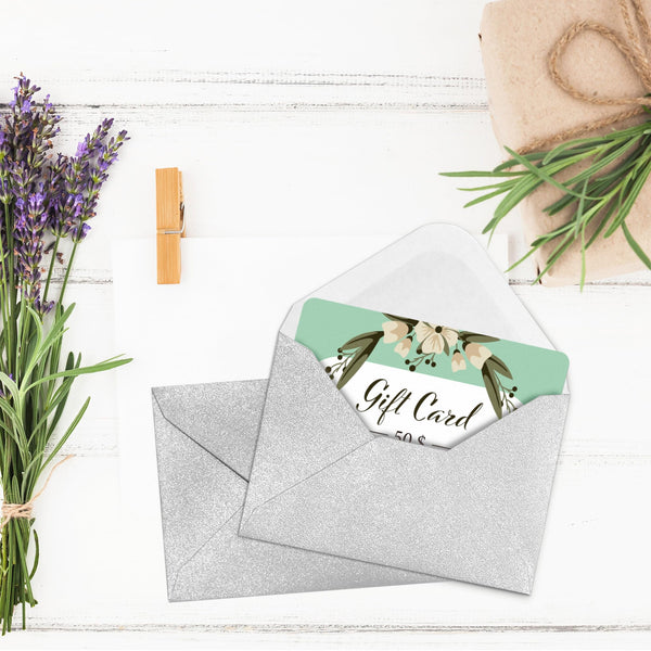 Gift Card Envelopes - 100-Count Mini Envelopes, Paper Business Card Envelopes, Bulk Tiny Envelope Pockets for Small Note Cards, Silver, 4 x 2.7 Inches