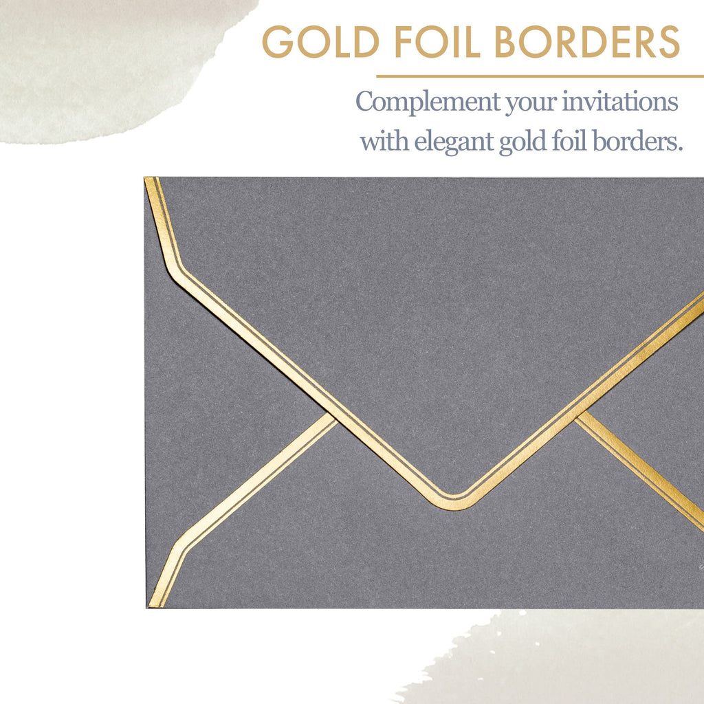  Invitation Envelopes, 60-Pack 5x7 Envelopes for Invitations,  Gold Foil Bordered Colored Envelopes, A7, 5 1/4 x 7 1/4 Inches, 6 Pastel  Colors : Office Products