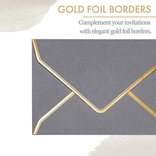 Invitation Envelopes, 60-Pack 4x6 Envelopes for Invitations, Gold Foil Bordered Colored Envelopes, A4, 4 1/4 x 6 1/4 Inches, 6 Morandi Colors