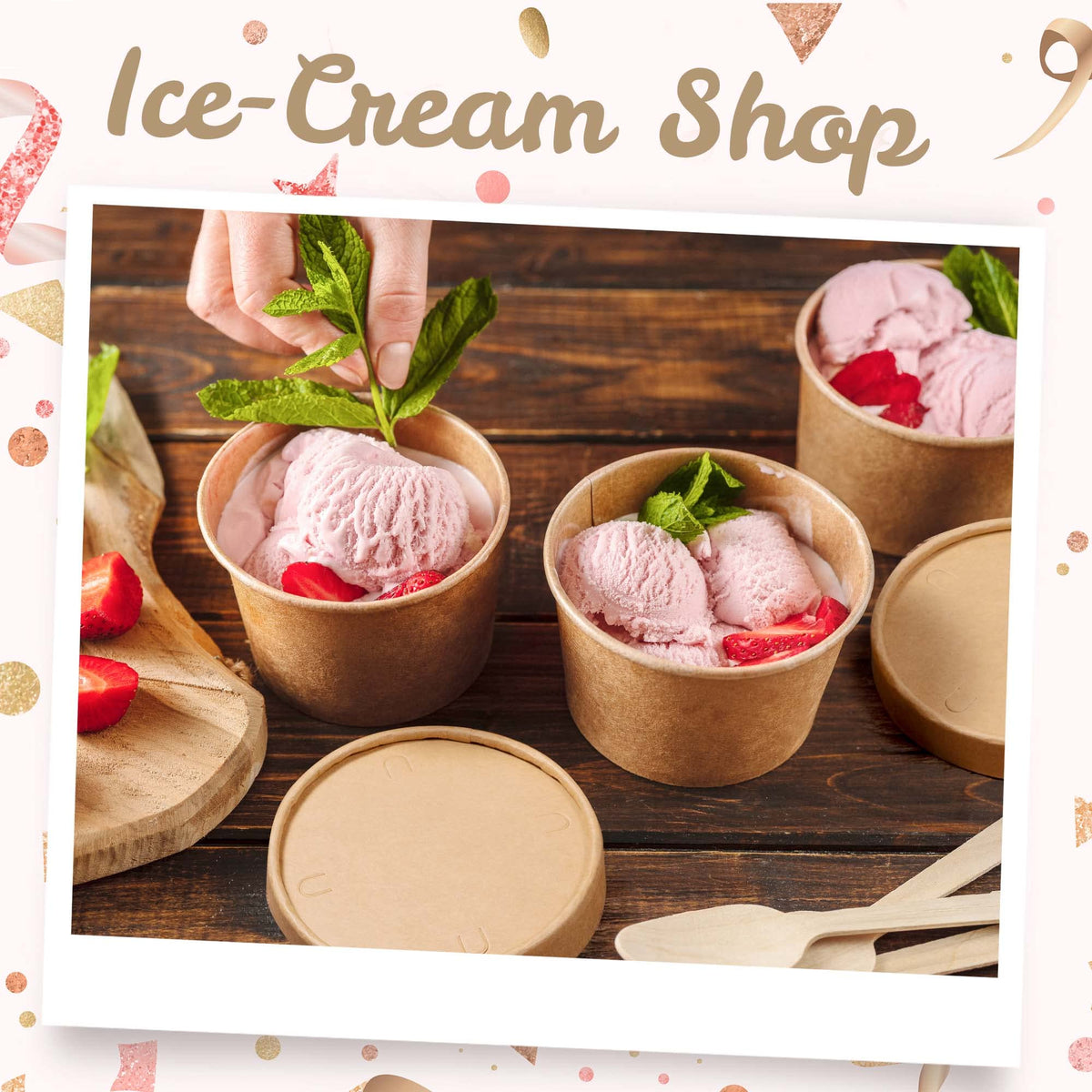 MATICAN Paper Ice Cream Cups with Lids, 40-Pack 9-Oz Soup Cups with Li ...