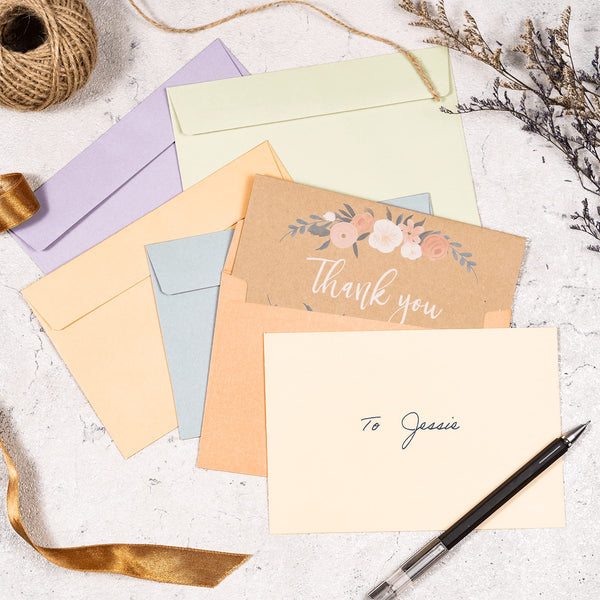 A4 Envelopes, 120-Pack Colored Envelopes 4x6, Envelopes for Invitations, Pastel Colored Envelopes, A4, 4 1/4 x 6 1/4 Inches, 6 Warm Pastel Colors