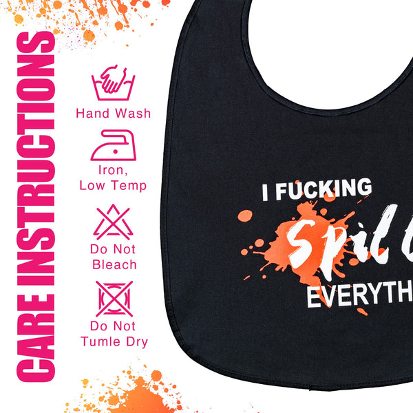 Funny Adult Bibs for Men and Women, I F'ing Spill Everything, Washable, Gag Gift for Adults