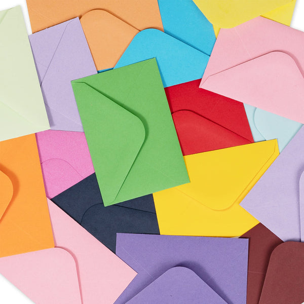 Gift Card Envelopes - 160-Count Mini Envelopes, Paper Business Card Envelopes, Bulk Tiny Envelope Pockets, 16 Colors, 4 x 2.7 Inches