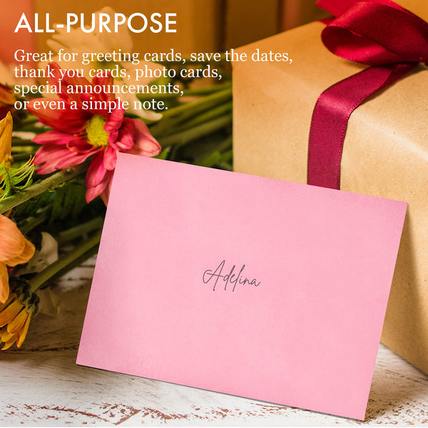 Invitation Envelopes, 100-Pack 5x7 Envelopes, A7 Envelopes for Invitations, Pink, 5 1/4 x 7 1/4 Inches